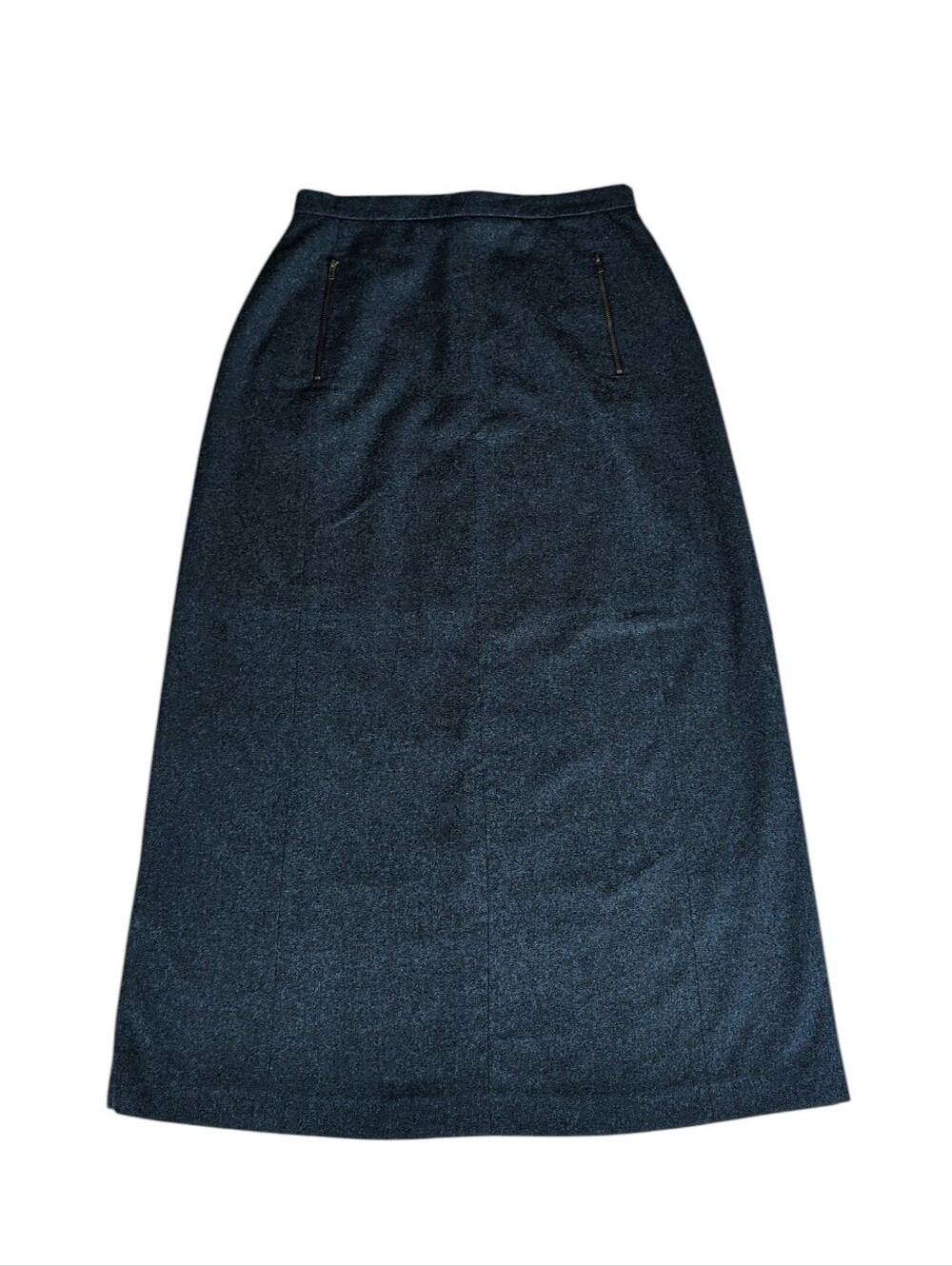 Vtg. Harve' Benard by Benard Holtzman Wool Maxi Skirt 8 Charcoal Gray Pockets